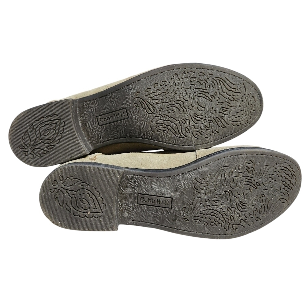 EUC Cobb Hill Crosbie Moccasins Women's 8.5 Green Taupe Suede - Picture 6 of 9